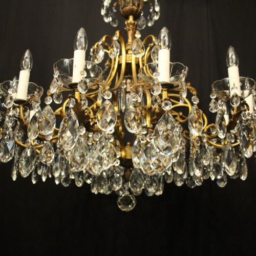 FRENCH GILDED BRONZE CRYSTAL 13 LIGHT BIRDCAGE CHANDELIER - ADDITIONAL PHOTO 3