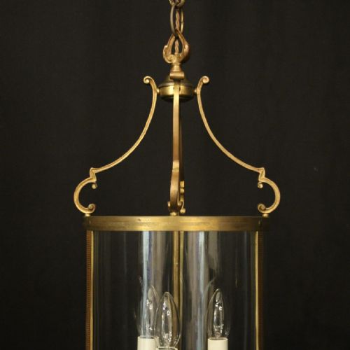 FRENCH GILDED CONVEX HALL ANTIQUE LANTERN - ADDITIONAL PHOTO 4
