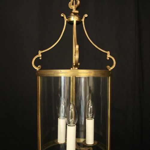 FRENCH GILDED CONVEX HALL ANTIQUE LANTERN - ADDITIONAL PHOTO 5