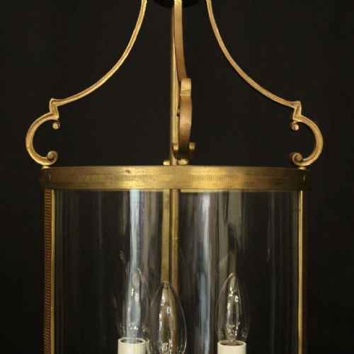 FRENCH GILDED CONVEX HALL ANTIQUE LANTERN - ADDITIONAL PHOTO 6