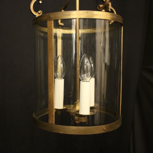 FRENCH GILDED CONVEX HALL ANTIQUE LANTERN - ADDITIONAL PHOTO 7