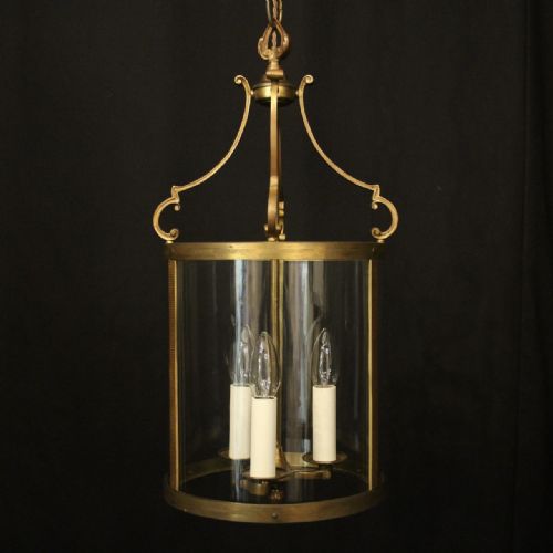 FRENCH GILDED CONVEX HALL ANTIQUE LANTERN - ADDITIONAL PHOTO 8