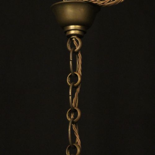 FRENCH GILDED CONVEX HALL ANTIQUE LANTERN - ADDITIONAL PHOTO 9