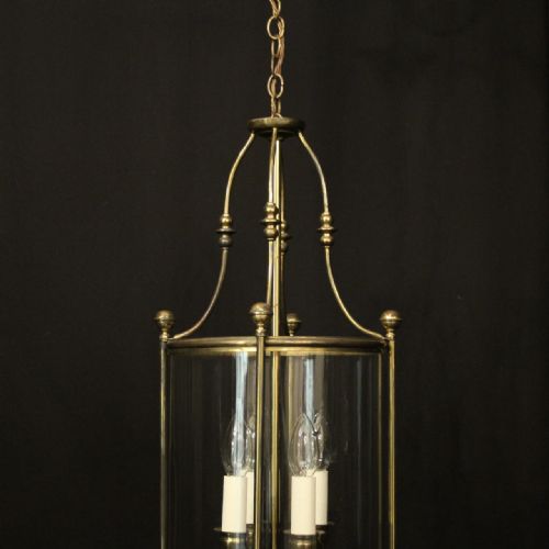 ENGLISH CONVEX GILDED FOUR LIGHT HALL LANTERN - ADDITIONAL PHOTO 4
