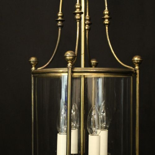 ENGLISH CONVEX GILDED FOUR LIGHT HALL LANTERN - ADDITIONAL PHOTO 5