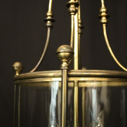 ENGLISH CONVEX GILDED FOUR LIGHT HALL LANTERN - ADDITIONAL PHOTO 6