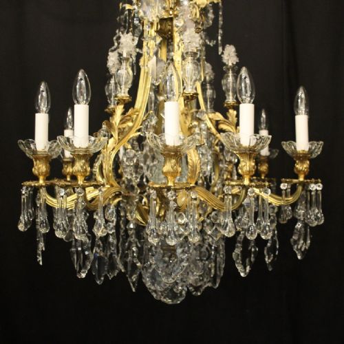 FRENCH GILDED BRONZE 13 LIGHT ANTIQUE CHANDELIER - ADDITIONAL PHOTO 1