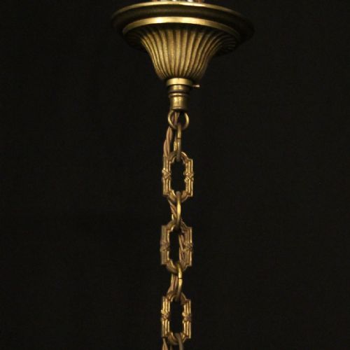 FRENCH GILDED CRYSTAL 4 LIGHT CHANDELIER - ADDITIONAL PHOTO 9
