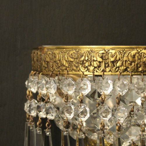 FRENCH PAIR CRYSTAL ANTIQUE WALL LIGHTS - ADDITIONAL PHOTO 6