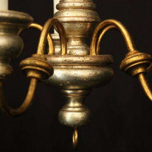 ITALIAN FLORENTINE 5 LIGHT GILTWOOD CHANDELIER - ADDITIONAL PHOTO 2
