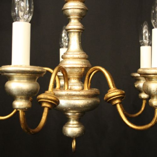 ITALIAN FLORENTINE 5 LIGHT GILTWOOD CHANDELIER - ADDITIONAL PHOTO 3