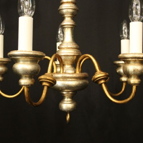 ITALIAN FLORENTINE 5 LIGHT GILTWOOD CHANDELIER - ADDITIONAL PHOTO 4