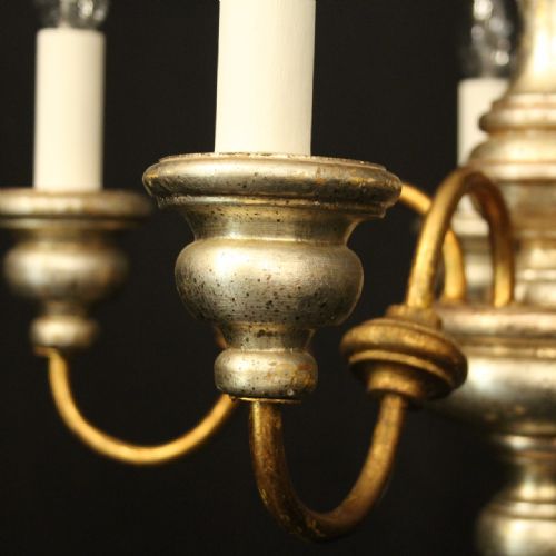 ITALIAN FLORENTINE 5 LIGHT GILTWOOD CHANDELIER - ADDITIONAL PHOTO 5