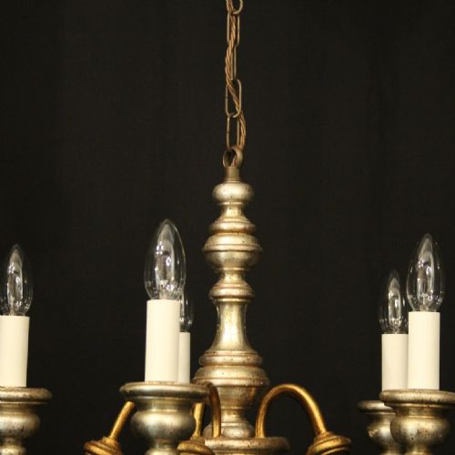 ITALIAN FLORENTINE 5 LIGHT GILTWOOD CHANDELIER - ADDITIONAL PHOTO 7