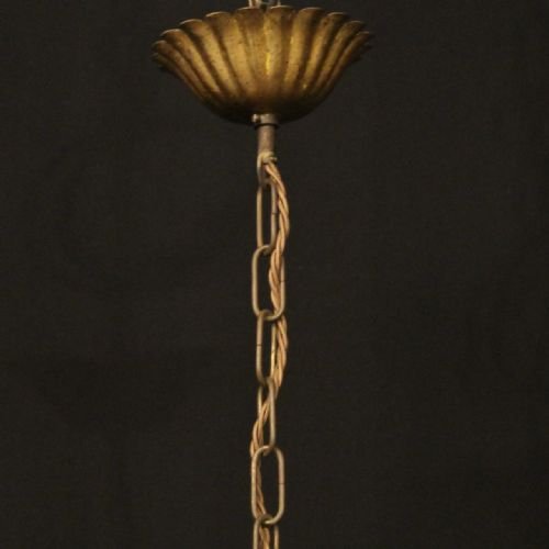 ITALIAN FLORENTINE 5 LIGHT GILTWOOD CHANDELIER - ADDITIONAL PHOTO 9
