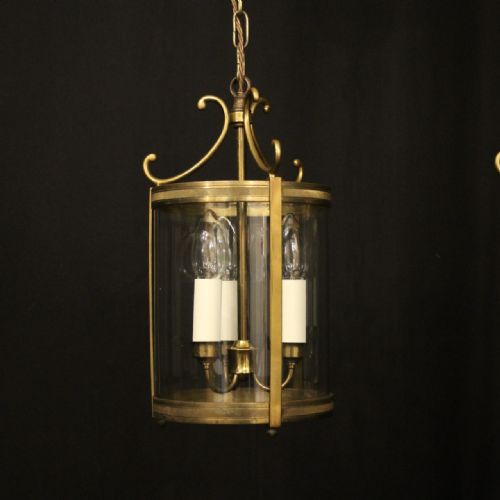 FRENCH PAIR OF GILDED CONVEX ANTIQUE LANTERNS - ADDITIONAL PHOTO 1