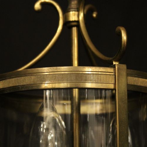 FRENCH PAIR OF GILDED CONVEX ANTIQUE LANTERNS - ADDITIONAL PHOTO 2