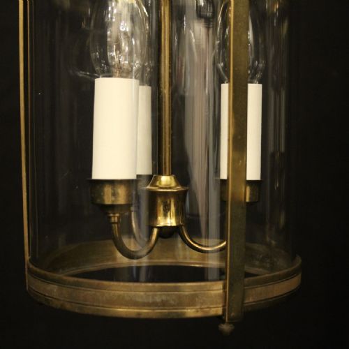 FRENCH PAIR OF GILDED CONVEX ANTIQUE LANTERNS - ADDITIONAL PHOTO 3