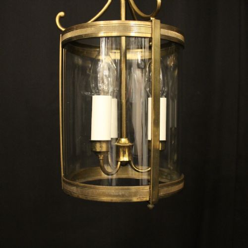 FRENCH PAIR OF GILDED CONVEX ANTIQUE LANTERNS - ADDITIONAL PHOTO 4
