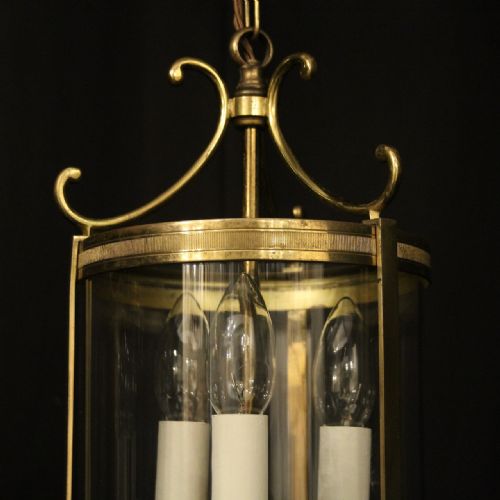 FRENCH PAIR OF GILDED CONVEX ANTIQUE LANTERNS - ADDITIONAL PHOTO 6