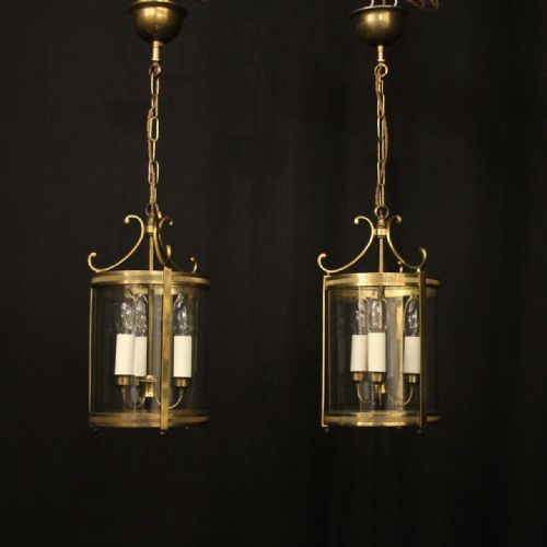 FRENCH PAIR OF GILDED CONVEX ANTIQUE LANTERNS - ADDITIONAL PHOTO 8