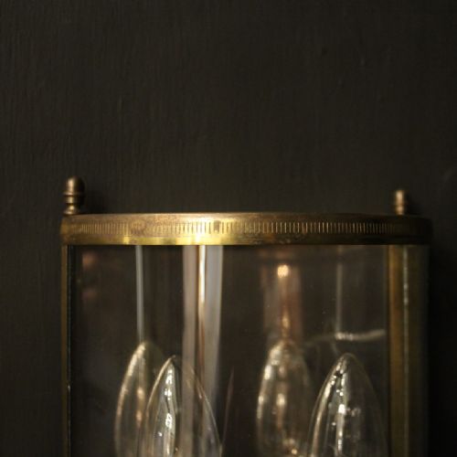 FRENCH SET OF THREE GILDED CONVEX HALF LANTERNS - ADDITIONAL PHOTO 1