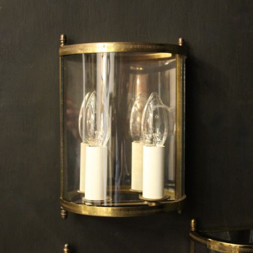 FRENCH SET OF THREE GILDED CONVEX HALF LANTERNS - ADDITIONAL PHOTO 2