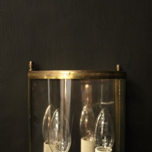 FRENCH SET OF THREE GILDED CONVEX HALF LANTERNS - ADDITIONAL PHOTO 5