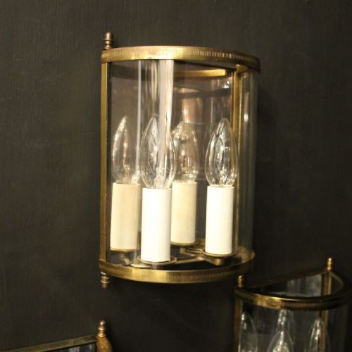 FRENCH SET OF THREE GILDED CONVEX HALF LANTERNS - ADDITIONAL PHOTO 8