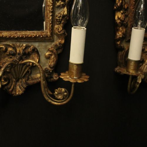 FLORENTINE PAIR OF GILTWOOD ANTIQUE GIRANDOLES - ADDITIONAL PHOTO 7