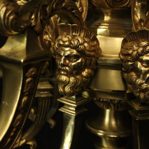FRENCH LARGE GILDED BRONZE 16 LIGHT DOUBLE TIERED CHANDELIER - ADDITIONAL PHOTO 2