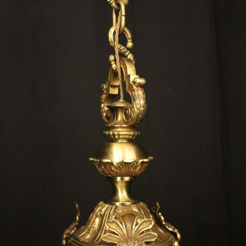 FRENCH LARGE GILDED BRONZE 16 LIGHT DOUBLE TIERED CHANDELIER - ADDITIONAL PHOTO 8