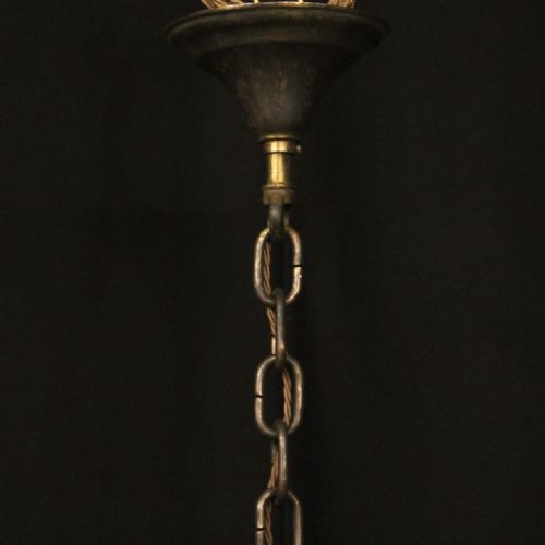 FRENCH PAIR BRONZE 12 LIGHT DOUBLE TIERED ANTIQUE CHANDELIERS - ADDITIONAL PHOTO 9