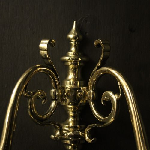 FLEMISH SET OF 4 BRASS ANTIQUE WALL LIGHTS - ADDITIONAL PHOTO 4