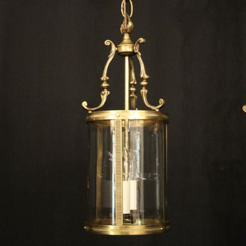 FRENCH PAIR OF CONVEX TWIN LIGHT ANTIQUE LANTERNS - ADDITIONAL PHOTO 1