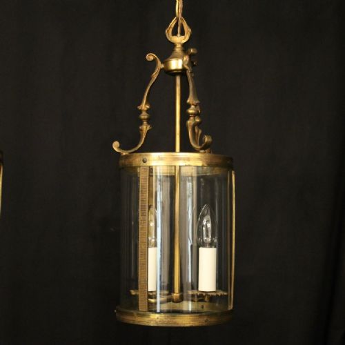 FRENCH PAIR OF CONVEX TWIN LIGHT ANTIQUE LANTERNS - ADDITIONAL PHOTO 2
