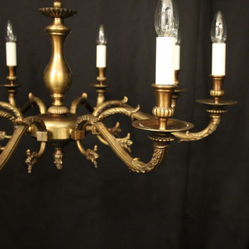 ENGLISH OXIDISED BRASS 8 LIGHT CHANDELIER - ADDITIONAL PHOTO 1