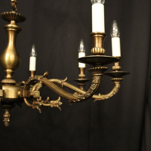 ENGLISH OXIDISED BRASS 8 LIGHT CHANDELIER - ADDITIONAL PHOTO 2