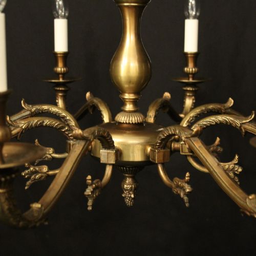 ENGLISH OXIDISED BRASS 8 LIGHT CHANDELIER - ADDITIONAL PHOTO 7