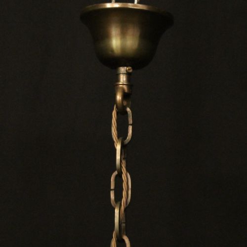 ENGLISH OXIDISED BRASS 8 LIGHT CHANDELIER - ADDITIONAL PHOTO 9