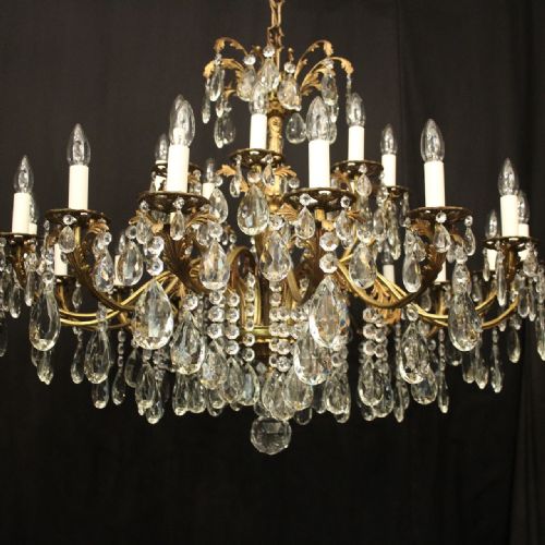 FRENCH LARGE 24 LIGHT GILDED DOUBLE TIERED ANTIQUE CHANDELIER - ADDITIONAL PHOTO 2