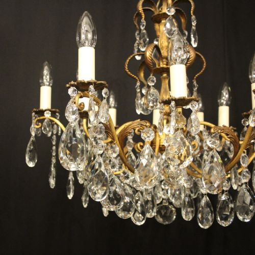 FRENCH GILDED CRYSTAL 12 LIGHT ANTIQUE CHANDELIER - ADDITIONAL PHOTO 1
