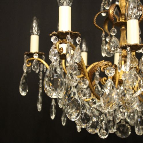 FRENCH GILDED CRYSTAL 12 LIGHT ANTIQUE CHANDELIER - ADDITIONAL PHOTO 3