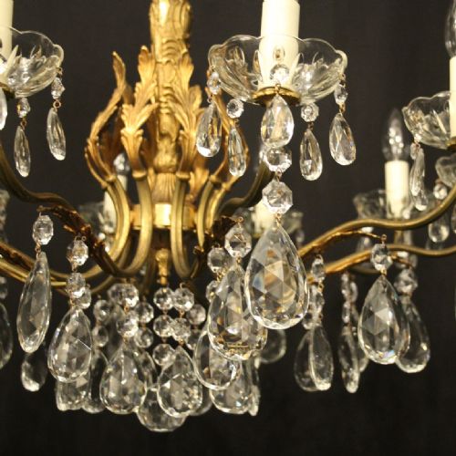 FRENCH GILDED CRYSTAL 10 LIGHT CHANDELIER - ADDITIONAL PHOTO 3