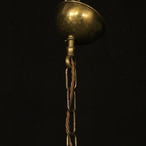 ENGLISH TRIPLE LIGHT GILDED HALL LANTERN - ADDITIONAL PHOTO 9
