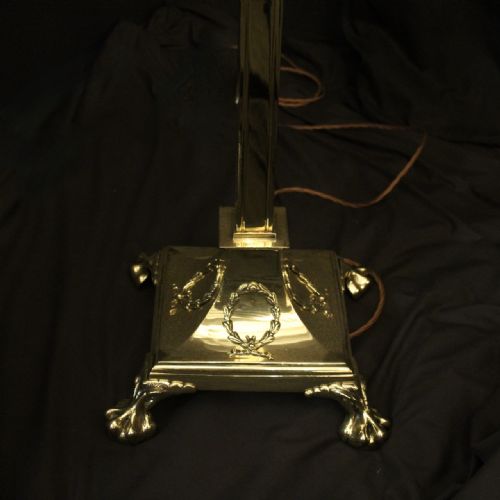 ENGLISH TELESCOPIC BRASS ANTIQUE STANDARD LAMP - ADDITIONAL PHOTO 1