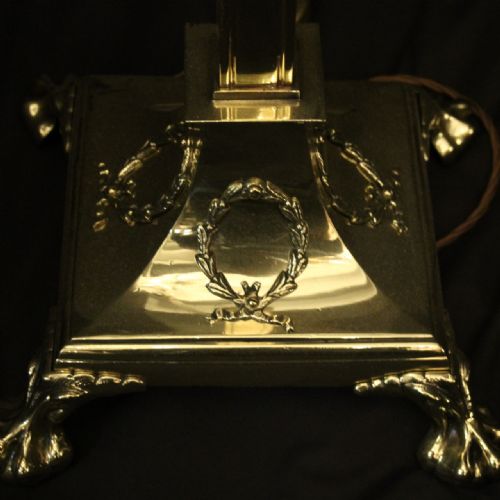 ENGLISH TELESCOPIC BRASS ANTIQUE STANDARD LAMP - ADDITIONAL PHOTO 3