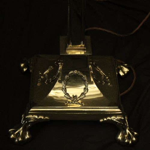 ENGLISH TELESCOPIC BRASS ANTIQUE STANDARD LAMP - ADDITIONAL PHOTO 4