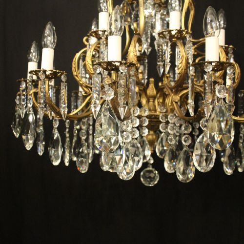 FRENCH 19 LIGHT GILDED CRYSTAL ANTIQUE CHANDELIER - ADDITIONAL PHOTO 1