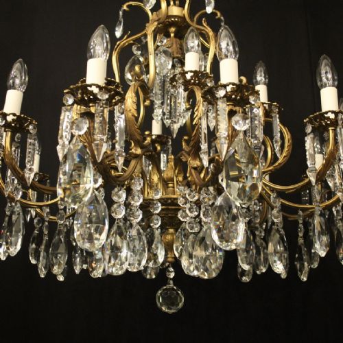 FRENCH 19 LIGHT GILDED CRYSTAL ANTIQUE CHANDELIER - ADDITIONAL PHOTO 3